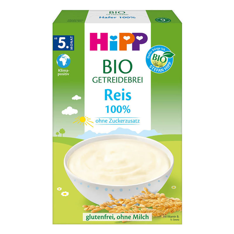 HiPP Organic 100% Rice Cereal from 5 months (German) (200g) - Formuland Canada