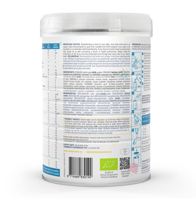 Jovie Goat Milk Formula Stage 1 (800g) - Formuland Canada